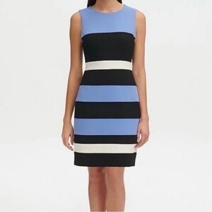 Tommy Hilfiger Women’s Dress Size 12 Sheath Blue/Black/White